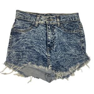 GJG Denim jean shorts stonewashed blue cut offs high rise waist women's medium